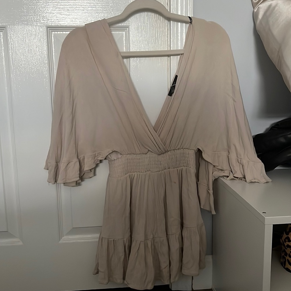 Forever 21 low cut beige romper